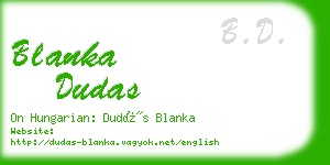blanka dudas business card